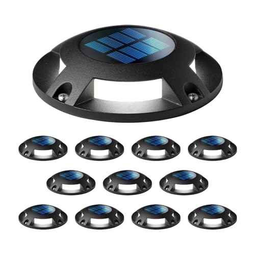 Solar Deck Lights – Black, 12 Pack