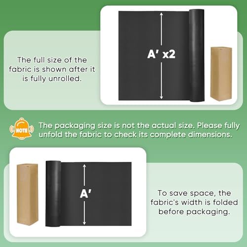 Non-Woven Thick Weed Barrier Fabric 3FT x 100FT, 3 oz Heavy Duty Weed Barrier Landscape Fabric, Ground Cover for Superior Weed Control, Easy Setup for Gardens, Landscaping, Flower Beds