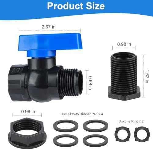 PVC Rain Barrel Spigot Kit 3/4" GHT Garden Diverter Kit With Bulkhead Fitting Garden Hose Faucet Thread Ball Valve for Water Adapter Tanks, Aquariums Rain Barrel Diverter Kit （2 Pack）