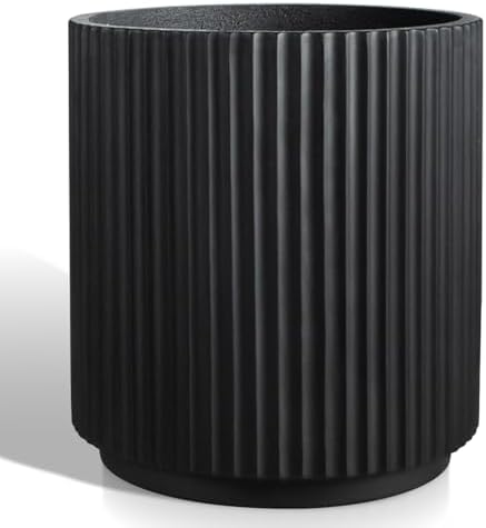 Heyzier Round Concrete Planter Outdoor Indoor, Large Cement Plant Pots