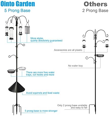 6-Hook Bird Feeding Station with Squirrel Baffle, 94 Inch