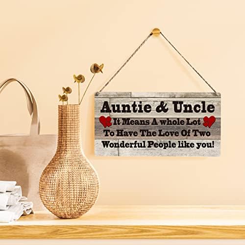 Family Sign Gift Farmhouse Auntie & Uncle it Means a Whole Lot To Have