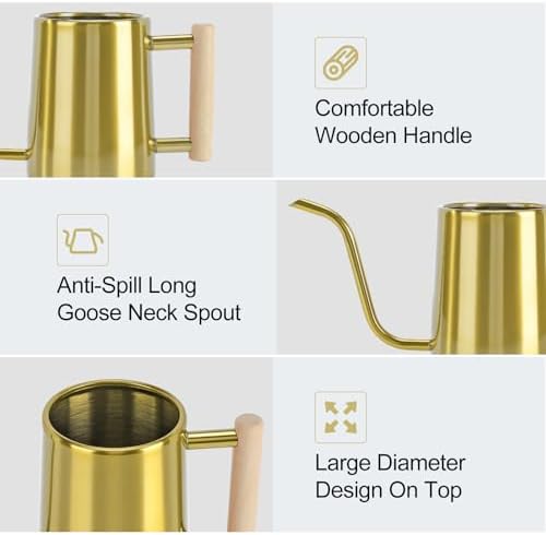 Watering Can Indoor Plants, 35 oz/1000 ml Metal Stainless Steel