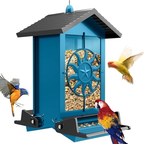 Squirrel Proof Bird Feeders for Outdoors with Weight-Activated, 5LB