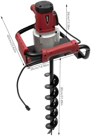 Post Hole Digger,1500W 1.6HP Electric Post Hole Auger Earth Auger