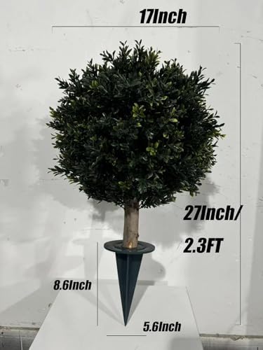Artificial Boxwood Ball Bush 27" Tree UV Resistance Rated with Spike.