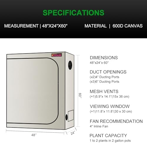ATOUR LED Grow Light Specil Tent, High Reflective PE Film Grow Tent