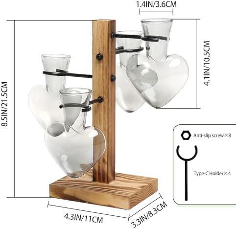 Plant Terrarium Propagation Stations with Wooden Stand