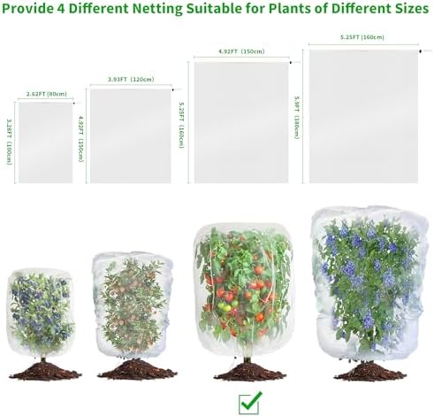 afzdby Garden Mesh Netting with Drawstring,Plants Cover Protection