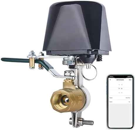 Smart Water Valve: WiFi Gas Shut Off Valve Controller, Water Valve Shutoff Timer, App Remote Control, Compatible with Amazon Alexa Google Home, for Kitchen Garden Farm