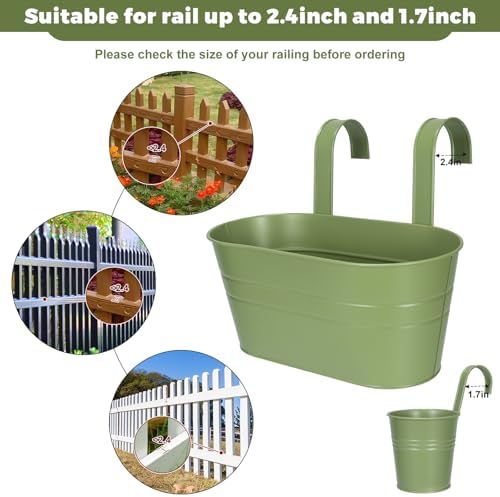 3 Different Size Metal Iron Hanging Flower Pots 10 Pcs for Outdoor