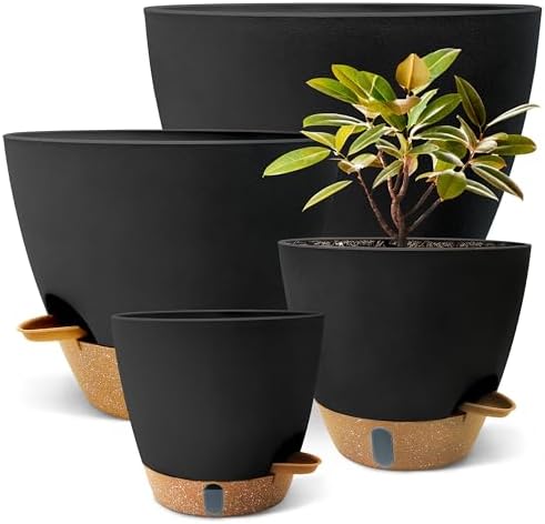 12/10/9/8 inch Self Watering Pots with Visual Water Window, Extra