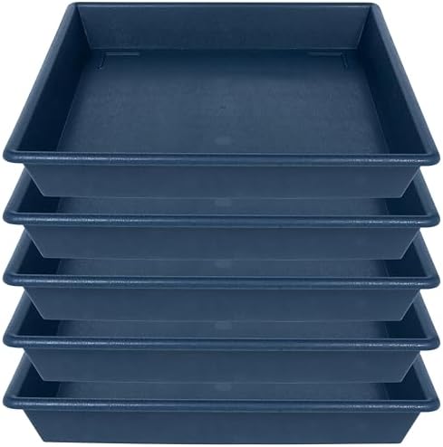 NIMYAU Square Plant Saucer 12 Inch 5 Pack, Plant Stand Plant Trays for
