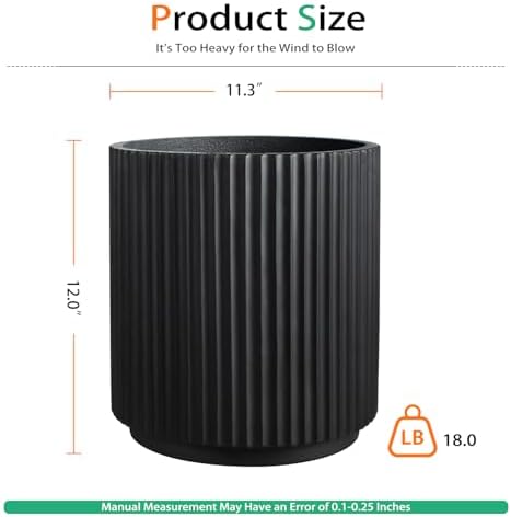 Heyzier Round Concrete Planter Outdoor Indoor, Large Cement Plant Pots