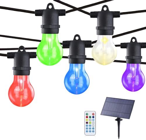 Auroraworld 48FT Commercial Outdoor String Lights RGB - Dimmable