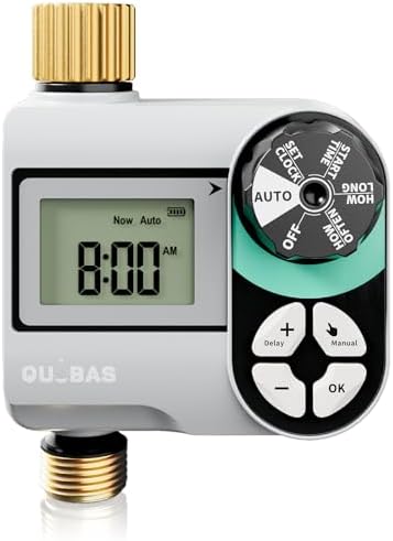 QUOBAS Brass Sprinkler Timer, Programmable Water Hose Timer for Garden Hose