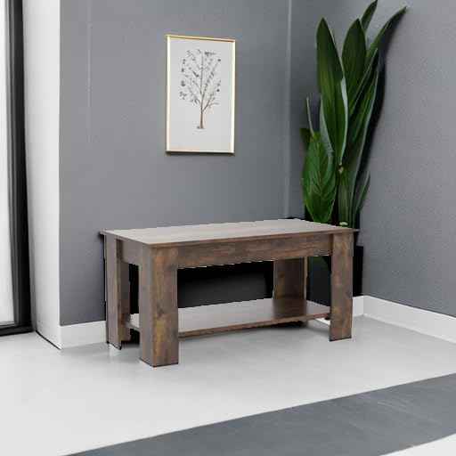 FDW 39.4" Lift Top Coffee Table with Hidden Storage, Brown