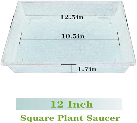 NIMYAU Square Plant Saucer 12 Inch 5 Pack, Plant Stand Plant Trays for