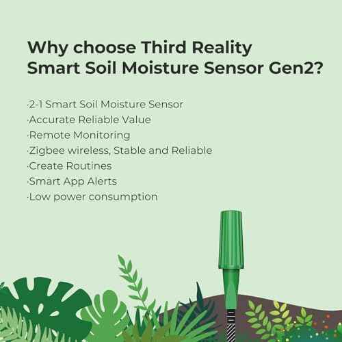 THIRDREALITY Smart Soil Moisture Sensor Gen2 3Pack,Zigbee hub Needed, nhanced Signal Stability,Capacitive Moisture Monitoring,Garden Planting, Compatible with Hubitat,SmartThings,Home Assistant,Homey