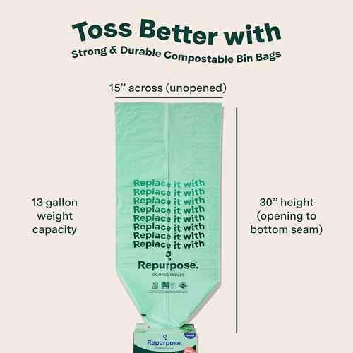 Repurpose 13 Gallon Compostable Kitchen Trash Bags, 75ct
