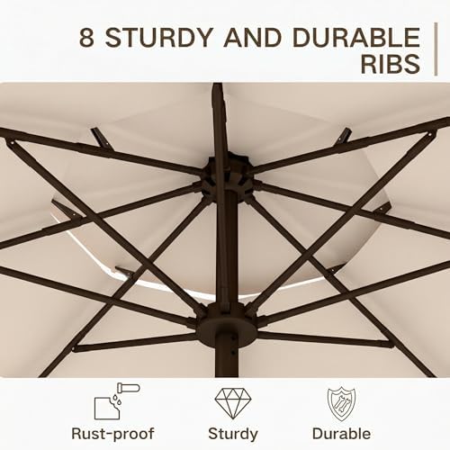 Kingdura 9ft 3-Tier Patio Umbrella, Outdoor Table Umbrella with Easy