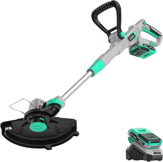Litheli 12.1 Inch Cordless String Trimmer/Edger, 20V Weed Wacker Eater Battery Powered Grass Trimmer with Auto-Feed for Lawn Trimming/Edging, with 2.0Ah Battery and Charger Included