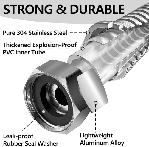 100ft Garden Hsoe - 2026 New 304 Stainless Steel Garden Hose with 3/4'' Fittings – Lightweight, Durable, and Kink-Free, Metal Water Hoses for Gardening