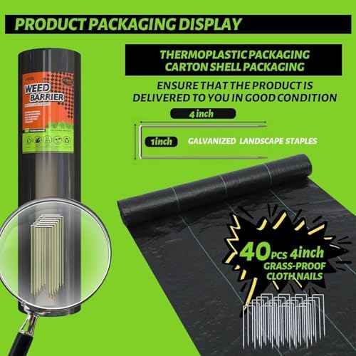 6x300FT Weed Barrier Landscape Fabric Heavy Duty, 3.2oz Durable Geotextile Fabric, Weed Block Gardening Ground Cover Mat, Weed Control Garden Cloth for Landscaping, French Drains, Yard Driveway