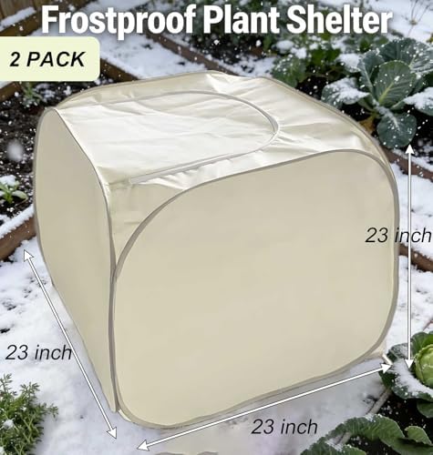 2 Pack Plant Freeze Protection Covers, Winter Shrub Frost Protection