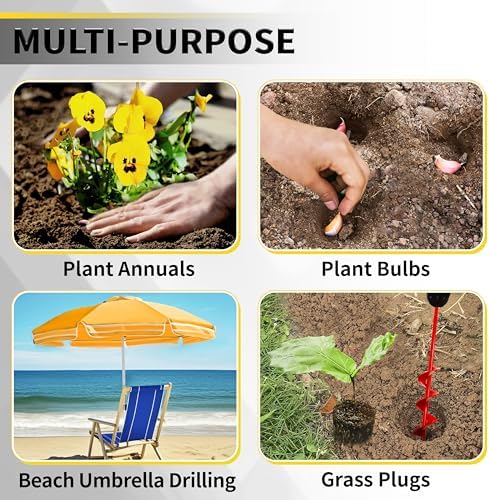 Auger Drill Bit for Planting - 1.6"X16.5" Heavy-Duty Garden Auger