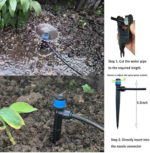 Drip Irrigation System with Timer for Garden,Main ID 1/2inch 16.5Ft