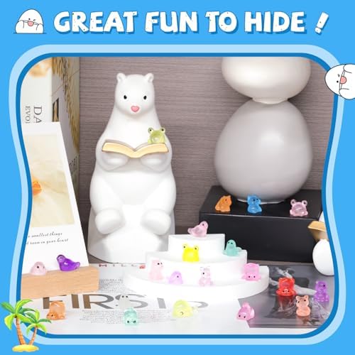 150PCS Random Mini Resin Animals Tiny Figurines Glow in Dark