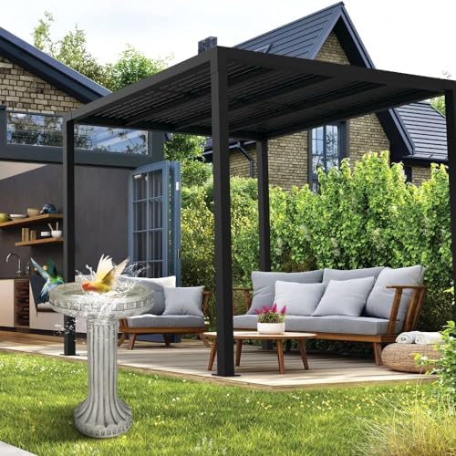 SKYFIRE 24" H Outdoor Bird Bath for Garden- Fibre Reinforced Concrete