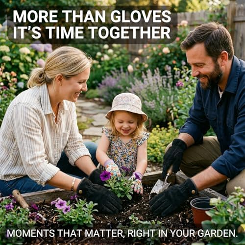 Leather Work Gardening Gloves for Men Women, Thorn-Proof Rose Pruning