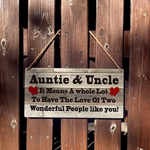 Family Sign Gift Farmhouse Auntie & Uncle it Means a Whole Lot To Have