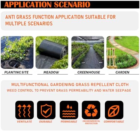 3Size Weed Barrier Landscape Fabric Heavy Duty Woven Ground Cover Weed Cloth Geotextile Fabric Driveway Fabric (3x50FT)