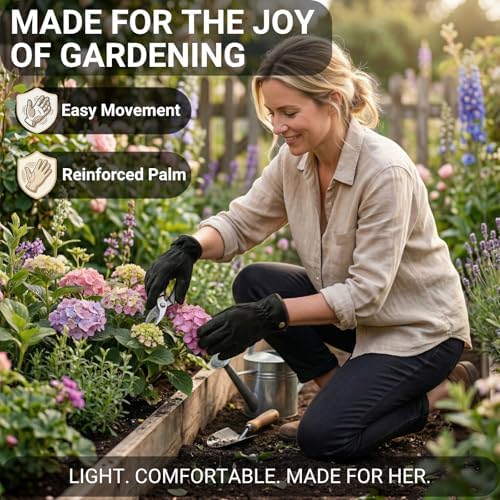 Leather Work Gardening Gloves for Men Women, Thorn-Proof Rose Pruning