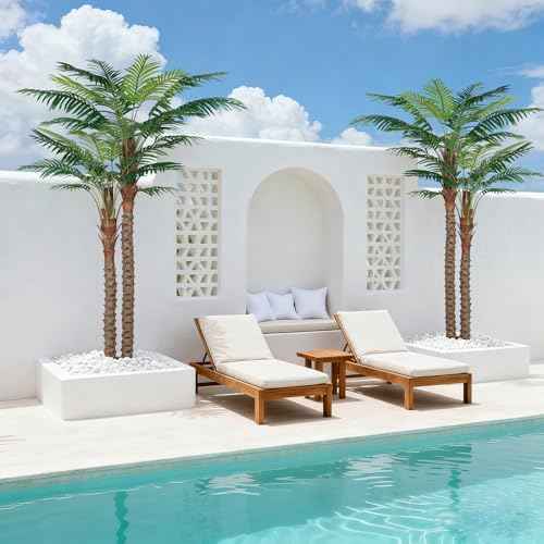 7FT UV-Resistant Faux Palm Tree–84in Artificial Palm Trees for Outdoors