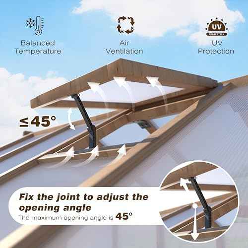 Mupater 6 x 8 FT Wooden Polycarbonate Greenhouse with Ventilated Window and Lockable Door, 6mm MWPC Panels for UV Protection, Walk-in Greenhouse for Outdoors, Backyard, Brown