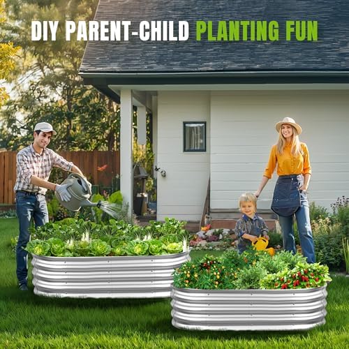 Sponvatt Raised Garden Bed - Outdoor Galvanized Raised Garden Bed