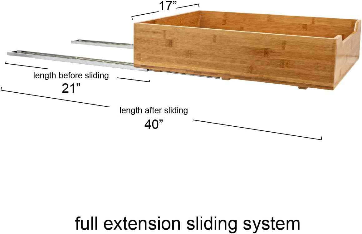 Household Essentials Glidez Pull-Out Organizer, Bamboo and Steel