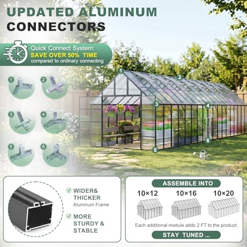 36x10x10 FT Extra Large Greenhouse for Outdoors, Heavy Duty