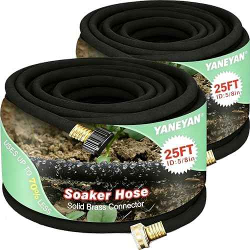 5/8" 25 FT*2 Pack Soaker Hose for Water Drip Irrigation for Lawn