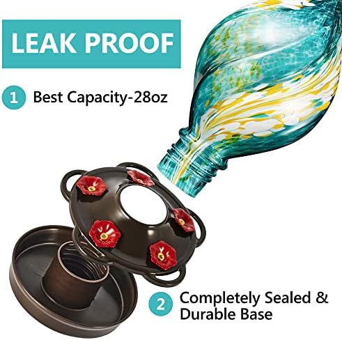 LUJII Ice Cream Shaped Spiral Hummingbird Feeder for Outdoors Hanging