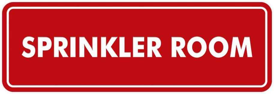 Signs ByLITA Standard Sprinkler Room Sign (Red) - Large