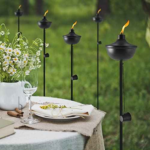 55-Inch Metal Garden Torches – 6 Pack