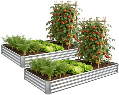 Galvanized Raised Garden Bed,Outdoor Planter Box Metal Patio Kit