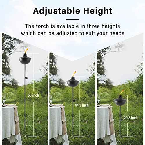 55-Inch Metal Garden Torches – 6 Pack