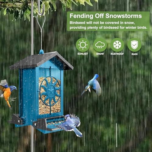Squirrel Proof Bird Feeders for Outdoors with Weight-Activated, 5LB