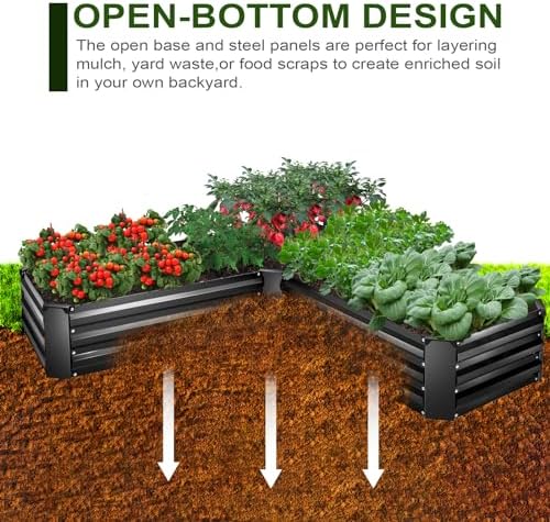 5 x 5 x 1 Ft Galvanized Metal Raised Garden Bed Large Planter Tall